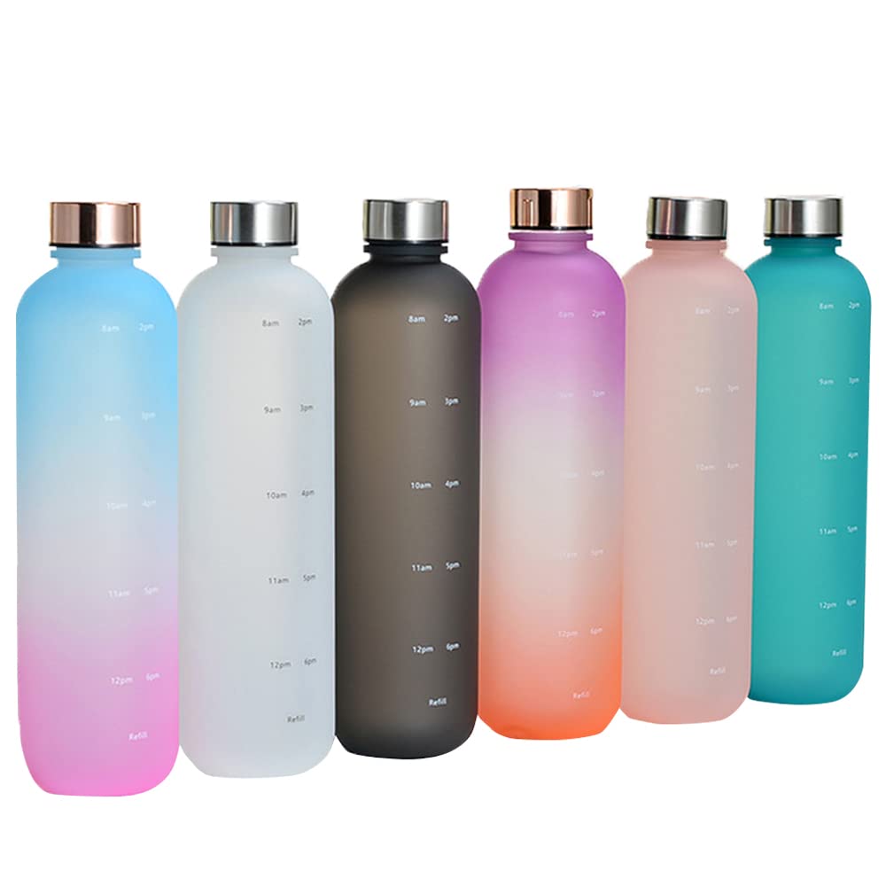 ウォーターボトル 1リットル 目盛り付き 直飲み スポーツボトル 1000ml ステンレス...