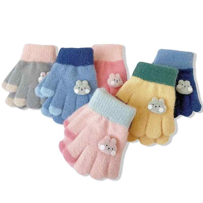 [VNGOLERRY] 手袋 子供用 ベビー グローブ キッズ 指切り 5本指 ミトン カラフル 冬秋 幼児 女の子 男の子 雪遊び 兎 保温 防寒 通園 自転車 お出かけ プレゼント 0歳 1歳 2歳 3歳