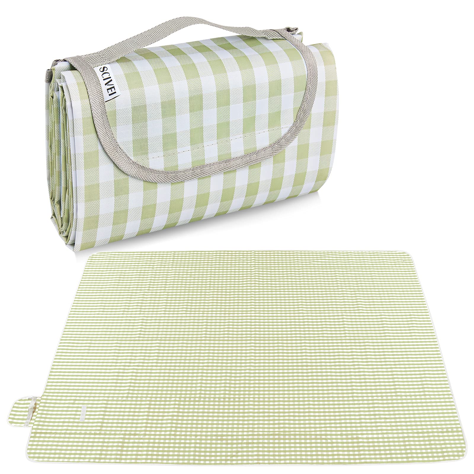 Vinyl Sheets - レジャーシート 大判 150x200cm 3~6人用 厚手 防水 折りたたみ コンパクト収納 軽量 遠足 運動会 お花見 ビーチ キャンプ アウトドア チェック柄 ピクニックマット