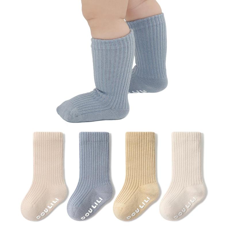 [HAYAHARU] ベビーソックス 綿 赤ちゃん 靴下 可愛い 赤ちゃん ソックス キッズ 子供 靴下 男の子 女の子 履きやすい 北欧風 無地 滑り止め 切り替え 通園 通学