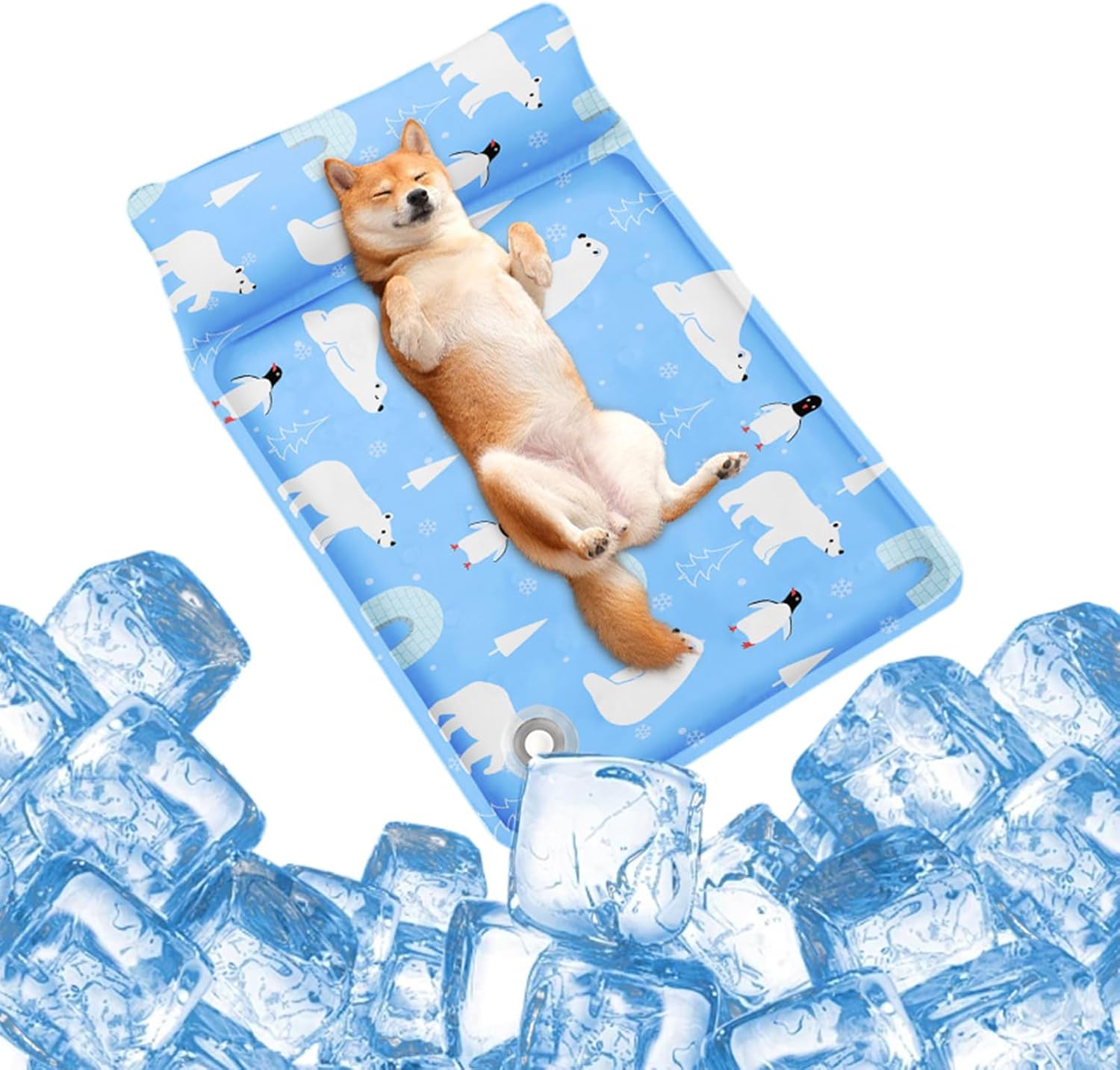 乐天商城 - ペット用 ひんやりマット 枕付き 冷却シート 犬 猫 冷感マット 夏用 クールマット ペットマット ペットベッド 暑さ対策 接触冷感 洗える 滑り止め付き