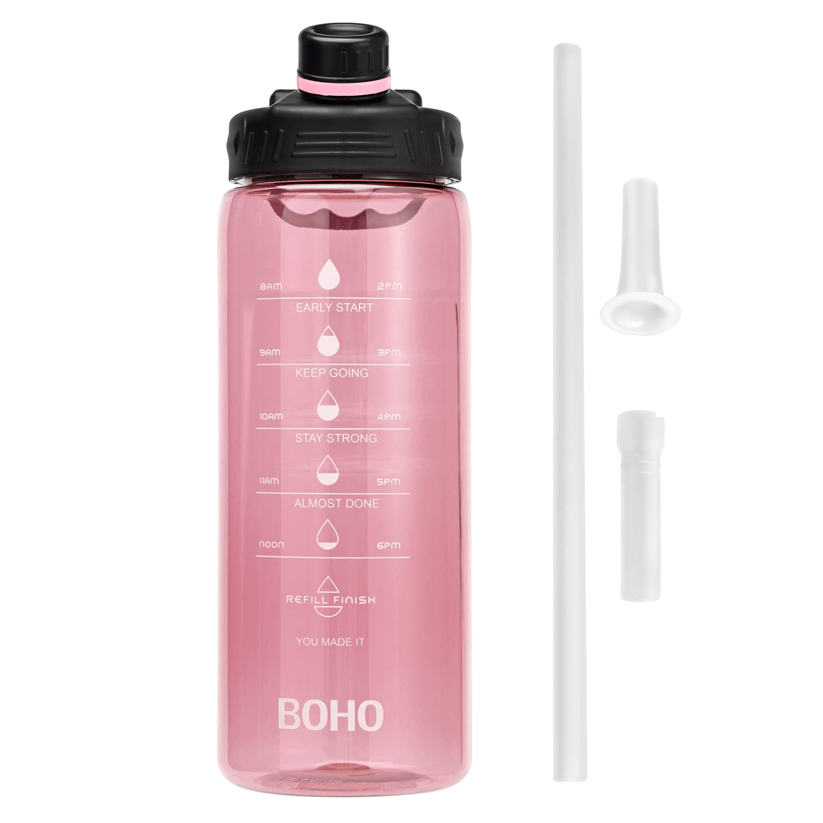 Rakuten - 水筒 2リットル 直飲み ストロー付き 大容量 目盛り付き ウォーターボトル スポーツ 登山 アウトドア 軽量 携帯便利 洗いやすい おしゃれ 子供 大人 兼用