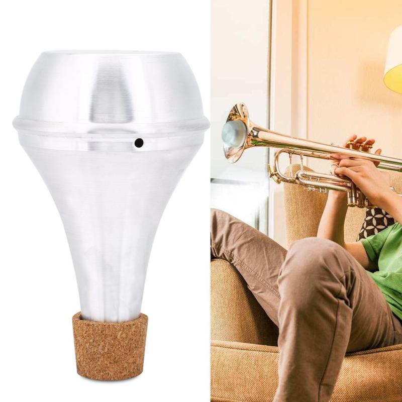 トランペット ミュート アルミニウム合金 コルク材 練習用 消音・弱音・騒音止め トランペットパーツ