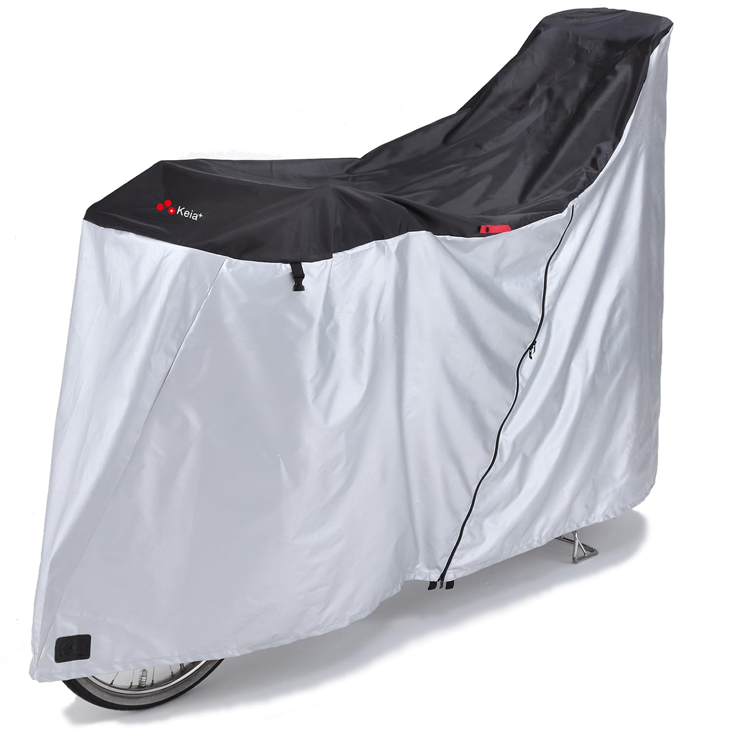 Rexer - 自転車 サイクルカバー アシスト車対応ファスナー式 LLサイズ ブラック シルバー