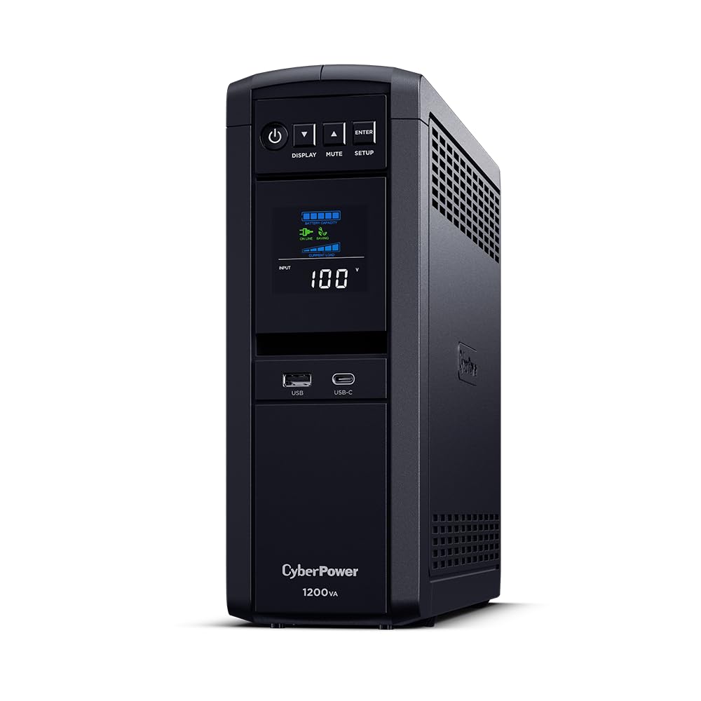 無停電電源装置 UPS ラインインタラクティブ給電 正弦波 1200VA 780W ホームオフィス向け 角度調節可能カラー液晶画面付
