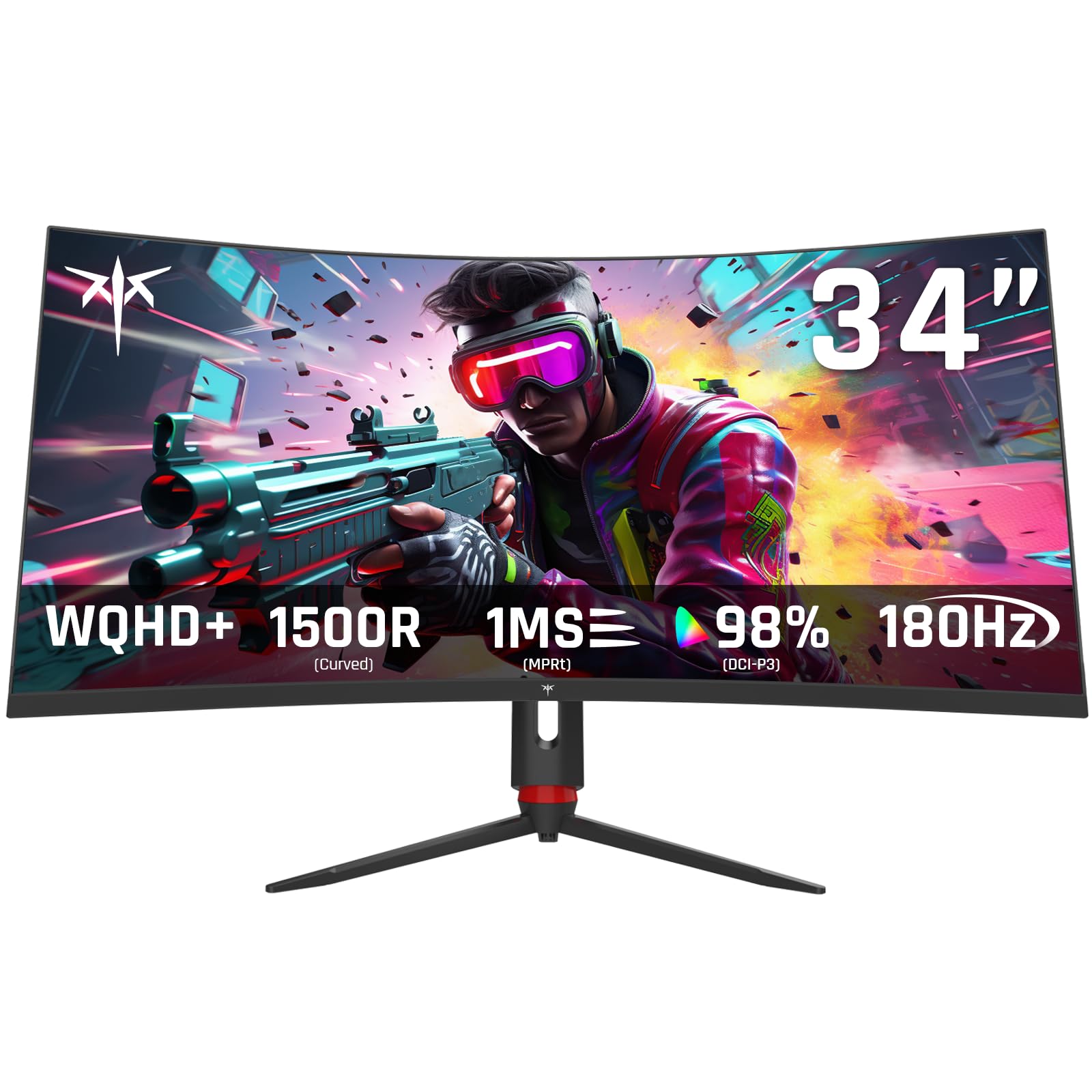 34インチ Curved Ultrawide Gaming Monitor 21 9 3440x1440p 165Hz 1ms 1500R Curved Monitor Freesync G-sync Picture by Picture Picture in Picture