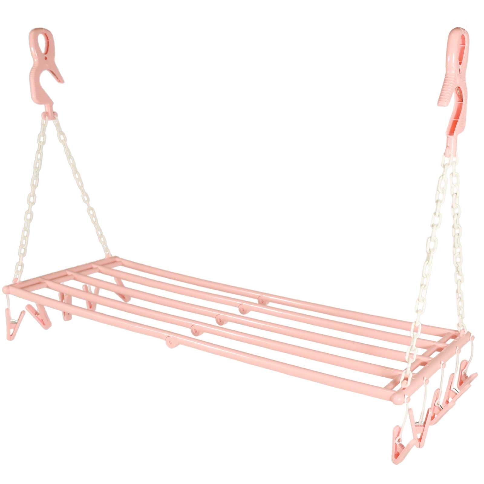 ・サイズ:使用時 約幅79×奥行28.5×高さ55cm ・重量:約410g ・材質:ポリプロピレン、ポリエチレン、スチール ・生産国:日本 ・収納可能枚数:バスタオル約5枚、フェイスタオル約10枚 ・ピンチ数:10個(両サイド各5個)