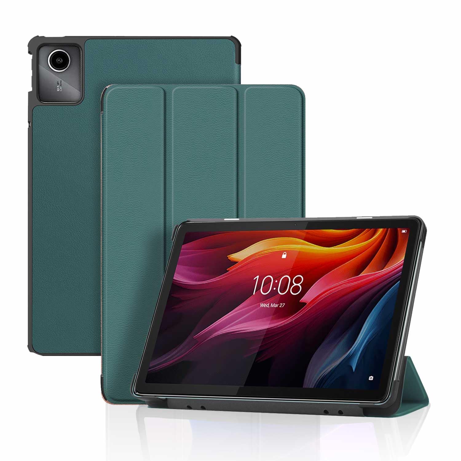11.45インチ 用 ケース タブレットカバー 保護ケース スタンド機能付き 薄型 超軽量 全面保護 レザー 耐汚れ 耐久性 対応 グリーン
