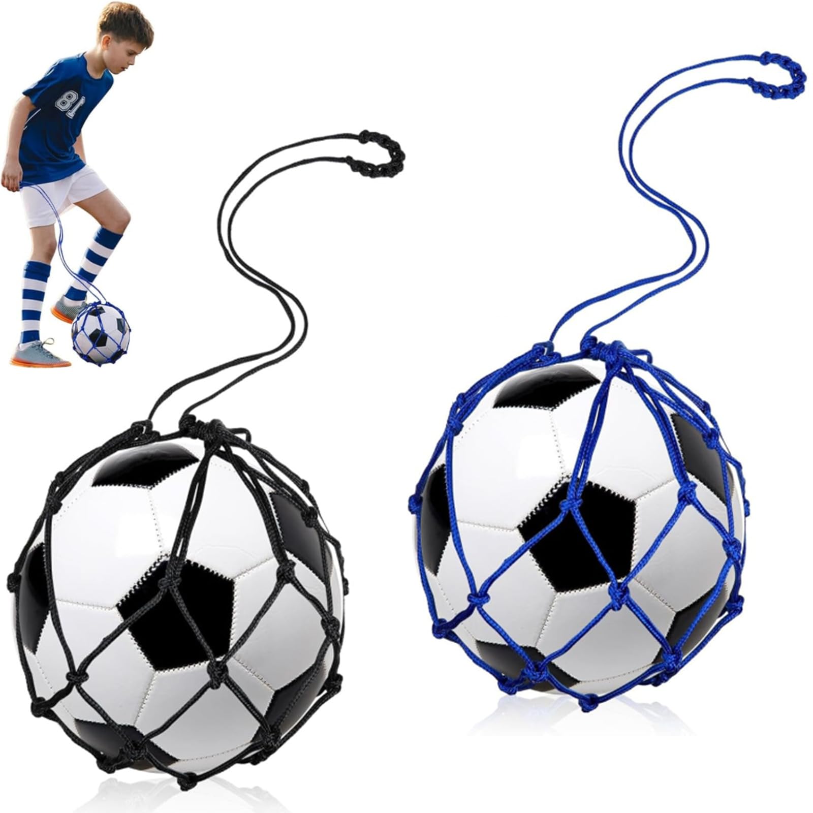 ボールネット 2個入り サッカートレーナーネット サッカートレーニング用ボールバ...