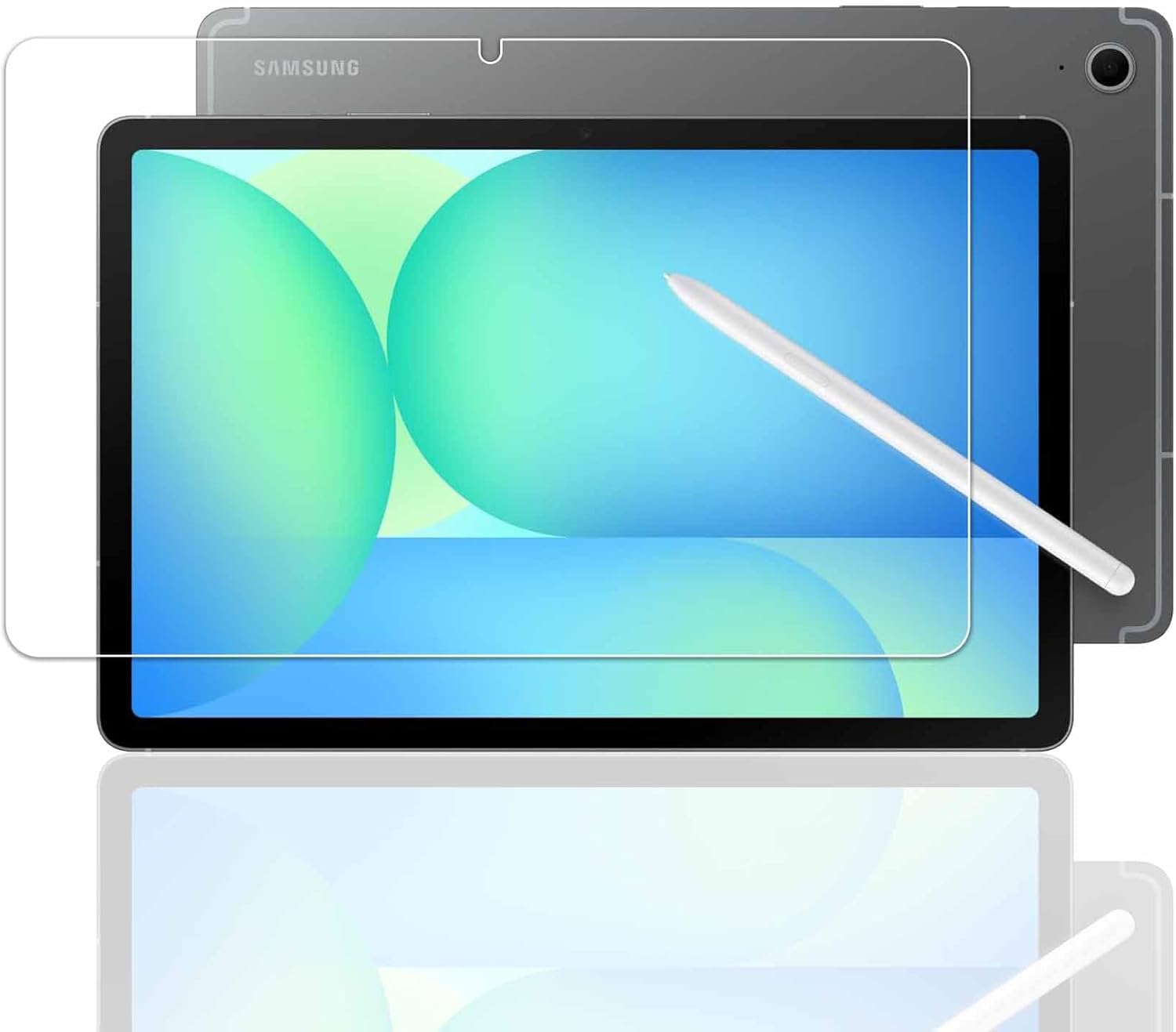 ・対応機種:Galaxy Tab S10 Lite ・素材:旭硝子社製ガラス ・表面硬度:9H ・エッジ加工:2.5Dラウンドエッジ加工 ・透過率:99% ・機能:撥油性、疎水性、指紋防止、耐衝撃、気泡ゼロ