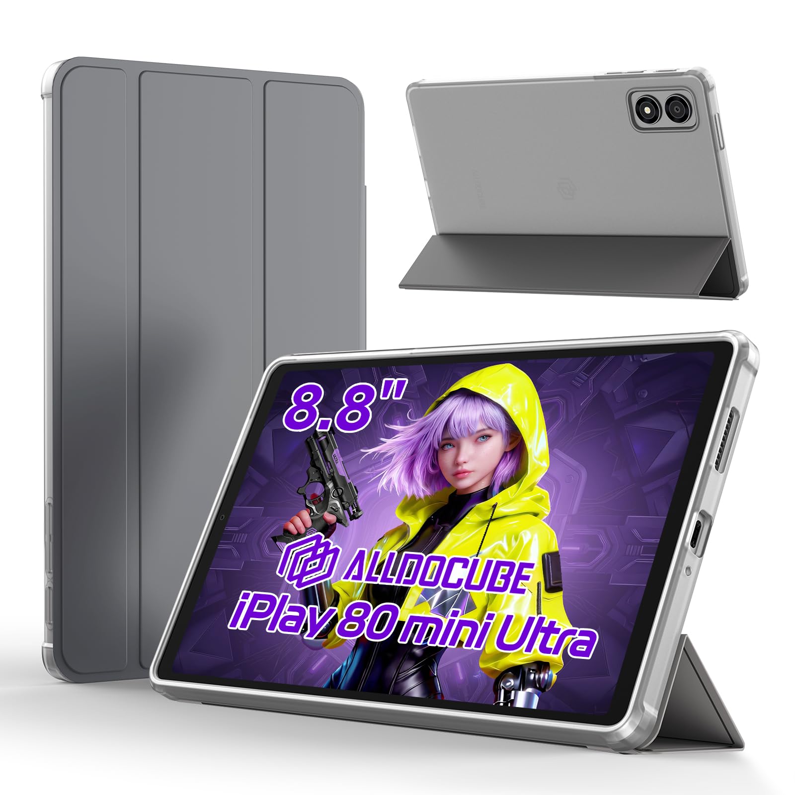 ・対応機種:iPlay 80 mini Ultra 8.8インチタブレット ・スタンド機能:鑑賞モード(65°)、作業モード(30°)