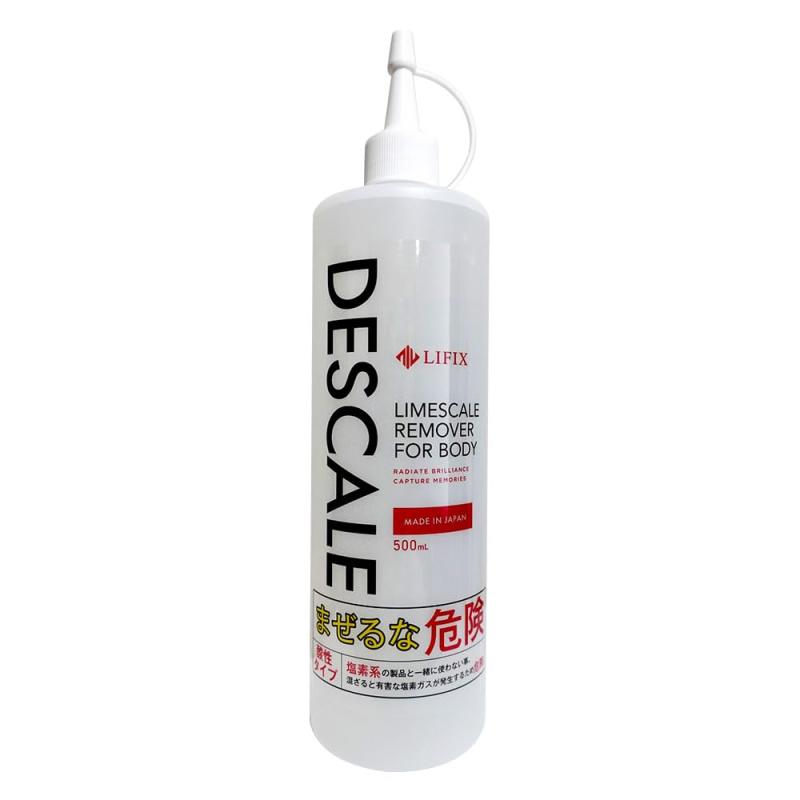LIFIX DESCALE 強力酸性クリーナー 500ml スケール除去剤 界面活性剤ゼロ＆有機酸配合 頑固な水垢を瞬間除去 効果的に汚れを除去 フッ化水素アンモニウム3.9%未満 残留成分リスクを極限まで軽減