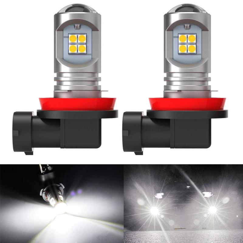 h11 led フォグランプ ホワイト 爆光 車検対応 H8 H9 H16JP h11 led フォグ H8 LED フォグ h16 LEDフォグランプ h9 led 3030チップ 12個搭載 12W/2個 ホワイト 6500K 一体型 9-28V 1(2.0)