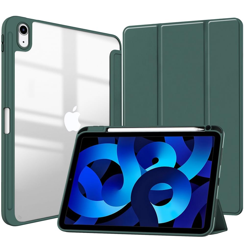 ・適用機種:iPad 第10世代 (10.9インチ)、モデル番号 A2696/A2757/A2777 ・素材:PC、PUレザー ・機能:オートスリープ機能、3つ折りスタンド機能、内蔵マグネット開閉式、Apple Pencilホルダー内蔵