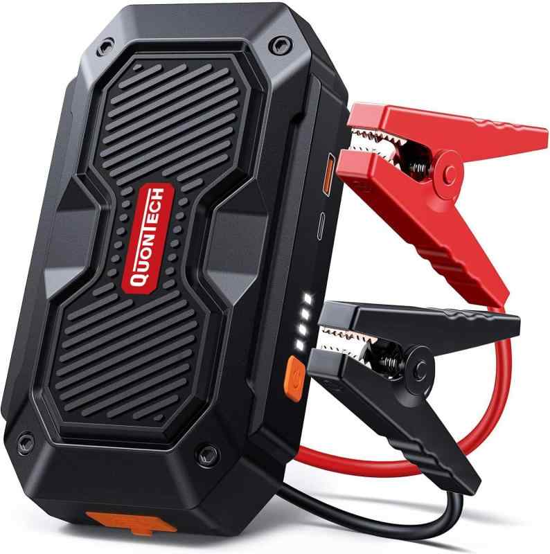 QUONTECH(クオンテック) ジャンプスターター バッテリーチャージャー エンジンスターター バッテリー大容量 10,000mAh 12V専用 車 バイク ...