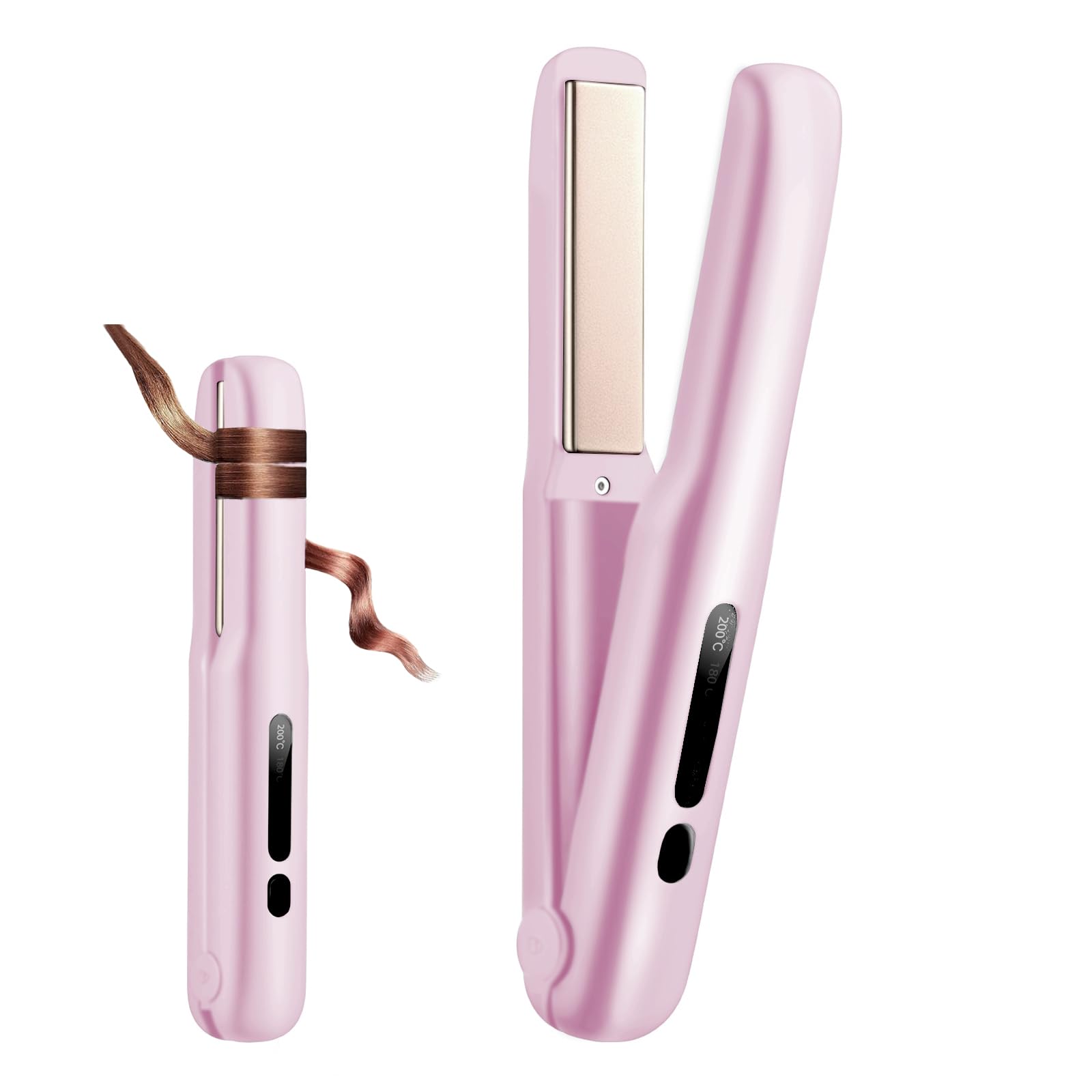 コードレス ヘアアイロン 2WAY 18mmプレート カール&ストレート 140℃~200℃ 4段階温...