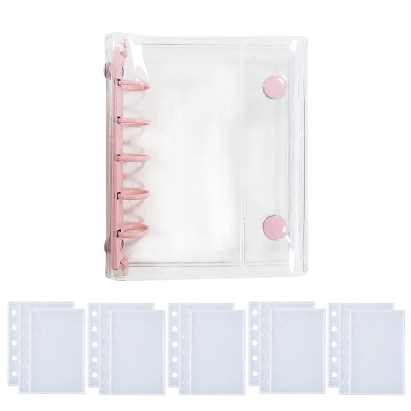 ISHR シール帳 透明 m5 バインダー シール手帳 はがせる クリアバインダー マイクロ5 交換可能 プリクラ帳 シール収納 小物整理 女の子 推し活グッズ