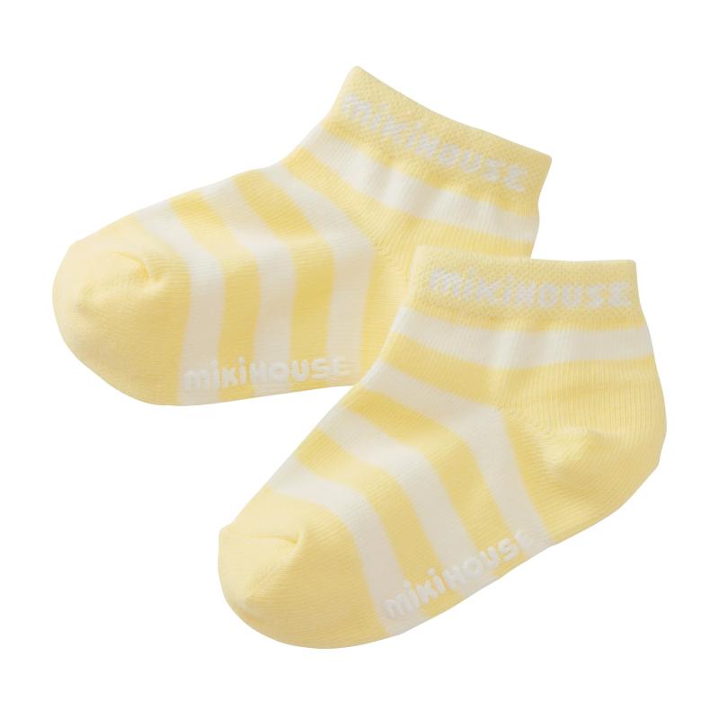 [ミキハウス] WEB ローカットソックス ソックス 靴下 スニーカーソックス ロゴ ボーダー 男の子 女の子 ベビー キッズ 子供服 通園 通学 12-9605-146