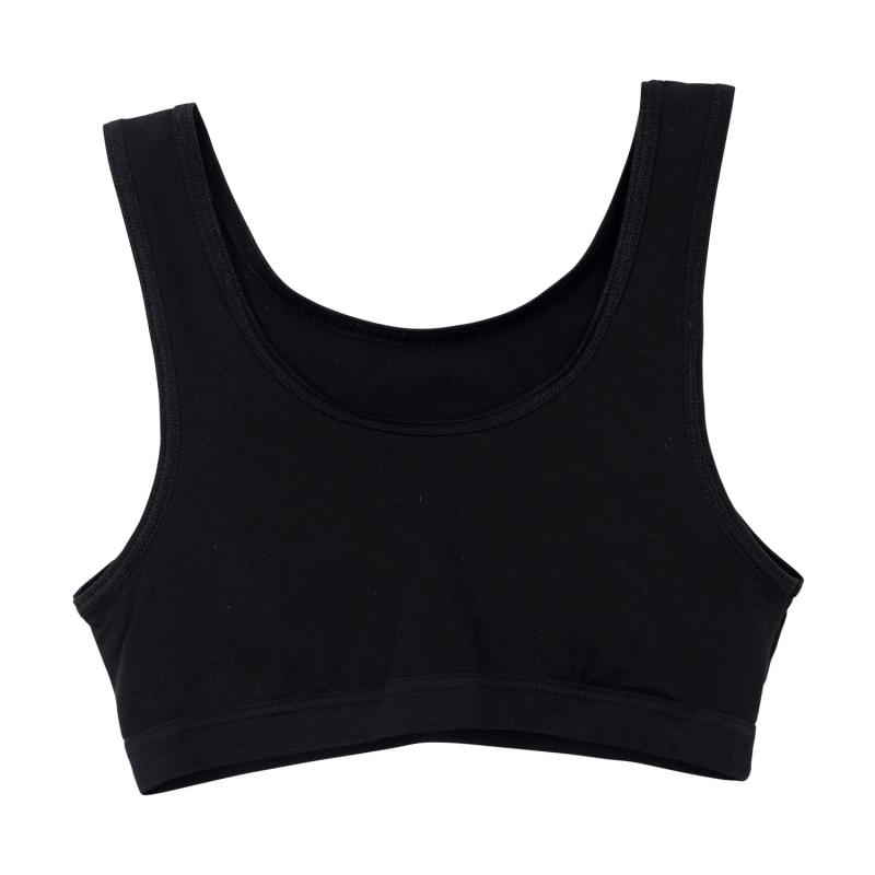 [Airin] 体育deインナー ガールズ ハーフトップ ブラトップ カップイン 速乾 (140cm/150cm/160cm/165cm) (ホワイト/ブラック) 572