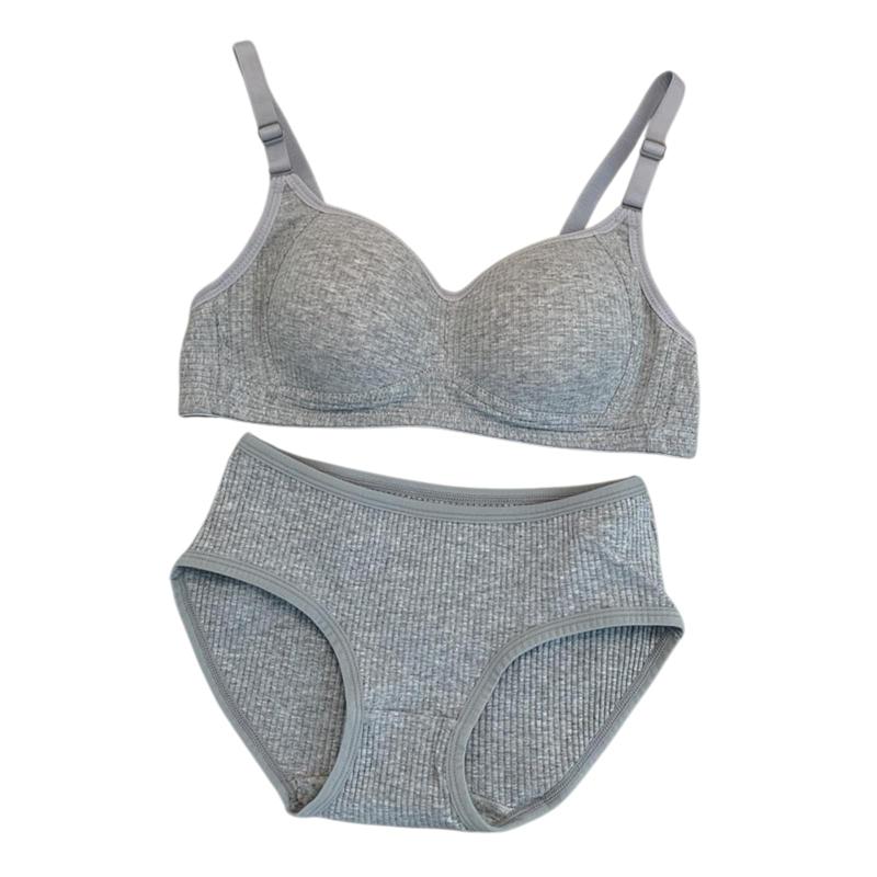 [SophroniaTerri] 下着専門店 ジュニアブラジャー 上下セット 無地 リブ ショーツ ブラ 下着セット カップ付き パンツ インナー アンダーウェア スポーツ 中学生 大学生 肌着 高校 学生 痛くない