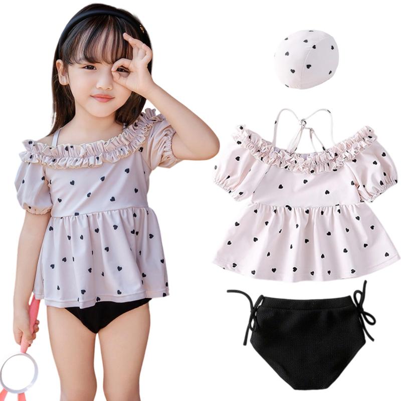 [Joyesplay] ベビー 水着 女の子 セパレート 3点セット キャップ付き 肩ひも調節可 子供 水着 ガールズ スイムウェア スイミング 上下セット 女児 幼稚園 保育園用 小学生 水遊び 旅行 水遊 海