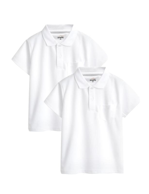 [サニーハグ] ポロシャツ 半袖 キッズ【丈夫で長持ち】 男女兼用 サラッと快適 ノーアイロン 毛玉防止 きちんとした見た目 吸汗速乾 抗菌防臭 子供 男の子 女の子 スクールポロシャツ 小学