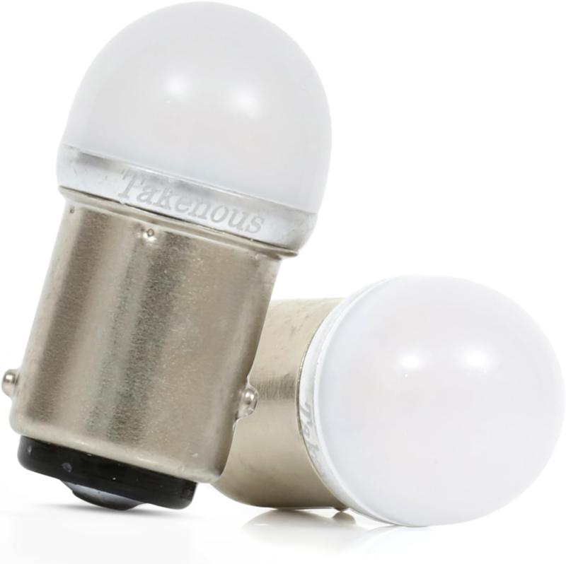 Takenous トラック野郎御用達 竹村商会 S25 LED ダブル レッド ルミナスルーセントバルブ 180度段違いピン 2個セット