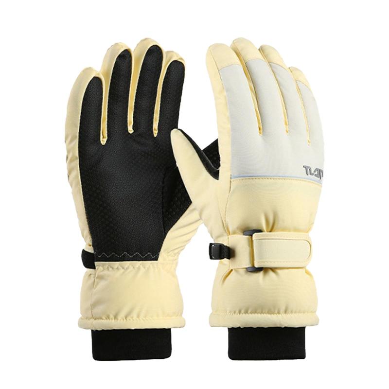 ZVCXOE キッズ スキー グローブ スノー手袋 子供用 てぶくろ 小学生 冬 暖かい 裏起毛 雪遊び 防寒防風 スマホ対応 保温 厚手 滑り止め 防撥水加工 紛失防止 女の子 男の子 子ども スノボー 自