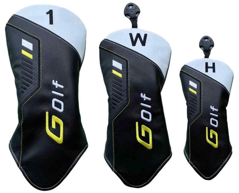 【LuceTerraGolf】ゴルフヘッドカバー ドライバー用・フェアウェイウッド用・ユーティリティ用 防水PUレザー スタイリッシュデザイン