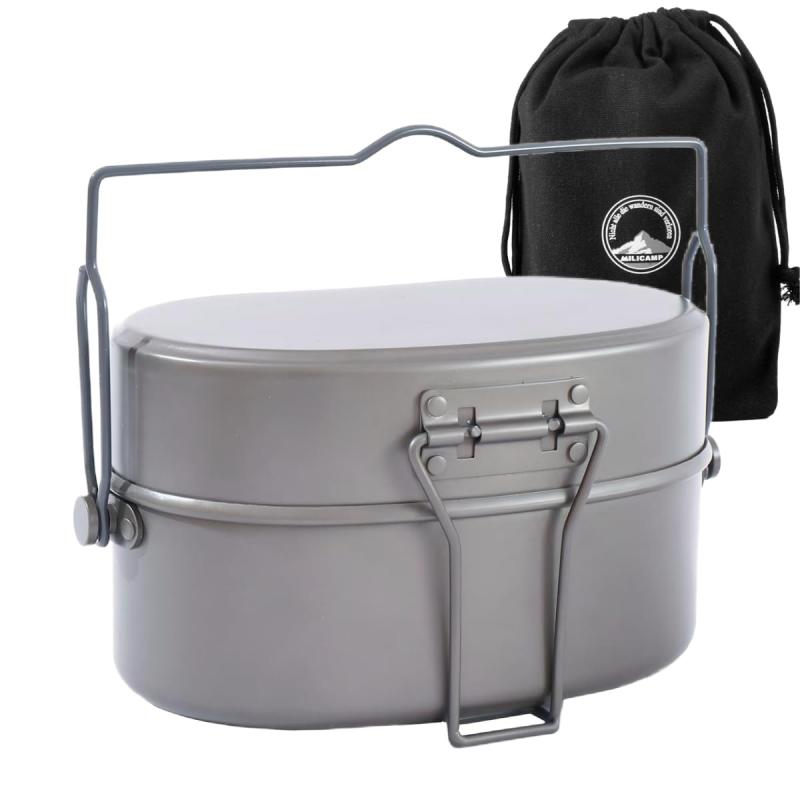 戦闘飯盒2型 訳あり 厚手 アウトドア食器 水蒸気炊飯 1から2合用 目盛り付 収納袋付き 厚生労働省食品..