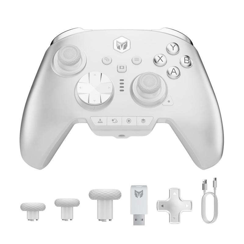 BIGBIG WON PC コントローラー 多機能LCDディスプレイ付き ホールスティック ホールトリガー 1000Hzポーリングレート PC/Switch/Android/iOS対応 2つ背面ボタン TURBO連射/HD振動機能付 ゲームパッド 有線/