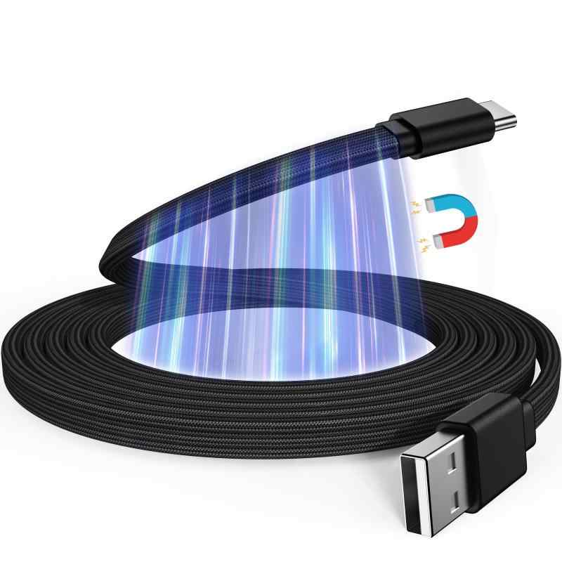 Magtame usb type cケーブル フラット平形 磁力吸着 形状記憶 USB-C_ケーブル