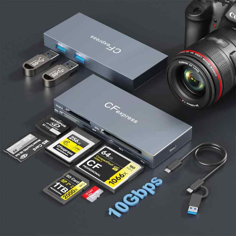 CFexpress Type B/SD/TF/MS カードリーダー Windows/Mac/Linux/Android/IOS と互換性あり