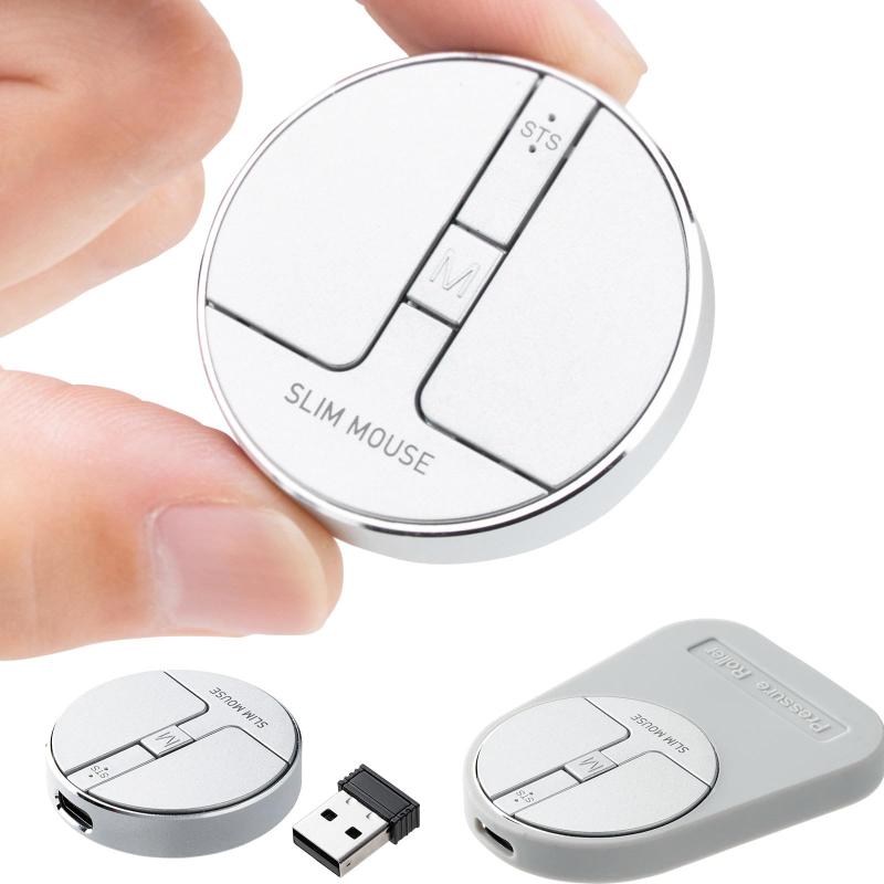 イーサプライ 超小型マウス Bluetooth ワイヤレス 超薄型0.9cm 静音 充電式 持ち運び 無線 モバイルマウス コンパクト EZ4-MAWB216シリーズ