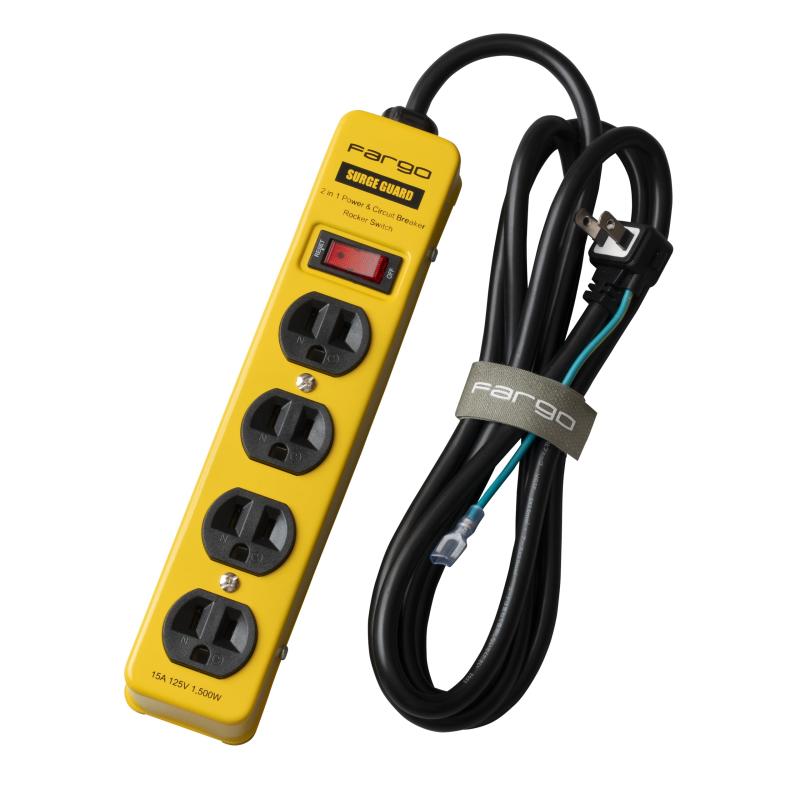 Fargo STEEL TAP 電源タップ スチール製 3ピン対応 アース線付き コード 壁掛け 固定