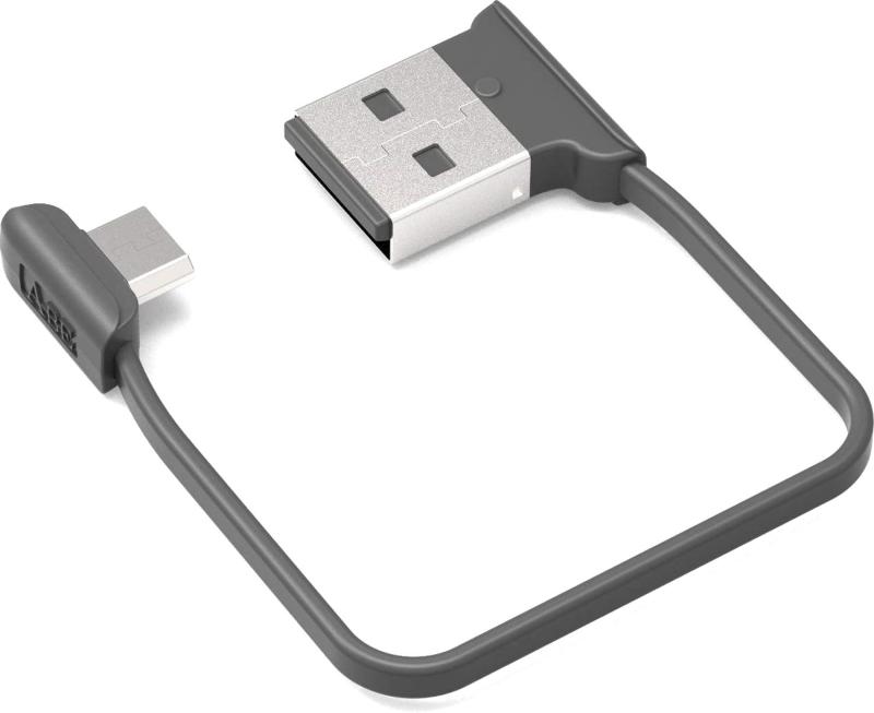 両端子L字microUSBケーブル 短い 約12cm L字 パターン1 ホワイト ブラック