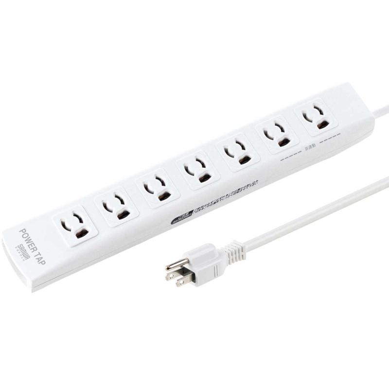 サンワダイレクト 電源タップ 7個口 3極 雷サージ 抜け止め マグネット 700-TAP040/039/038/037