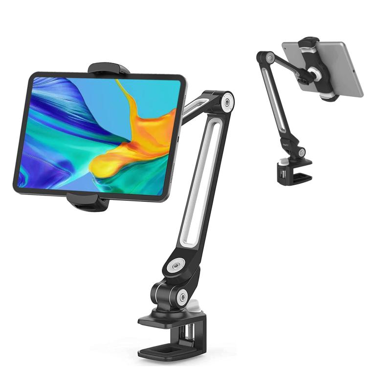 ZenCT タブレット ホルダー ipad スタンド スマホとタブレット両用 折りたたみ 360度調整 アーム式 iPad mini/iPad air/iPad2/3/4/ Nexus 7/ Kindle等に対応 WH035