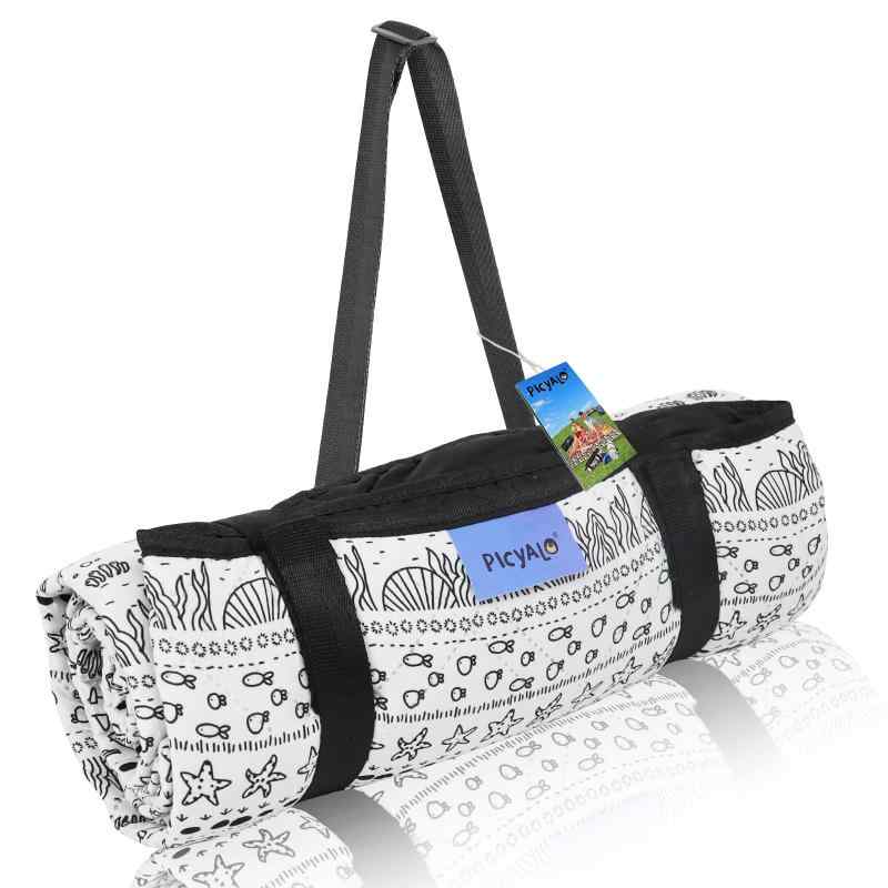 PICYALO レジャーシート 厚手 三層構造 折りたたみ可能ピクニックマットIPX4防水大判 テントマット持ち運びやすい インナーシートコンパクト軽量断熱 洗濯機で洗える 卷き取り式 おしゃれ か