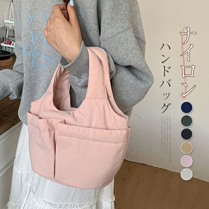 ナイロンハンドバッグレディースバケ...