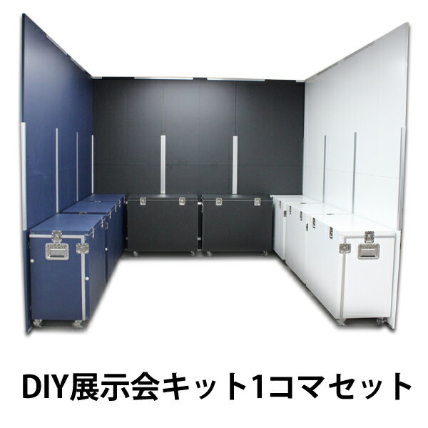 DIY展示会キット1コマセット（展示パネル9枚　展示台兼搬送ケース 8台のセット）