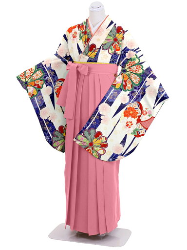 【レンタル】卒業式袴レンタル 青菊×ピンク 【レンタル】卒業式袴レンタル 青菊×ピンク