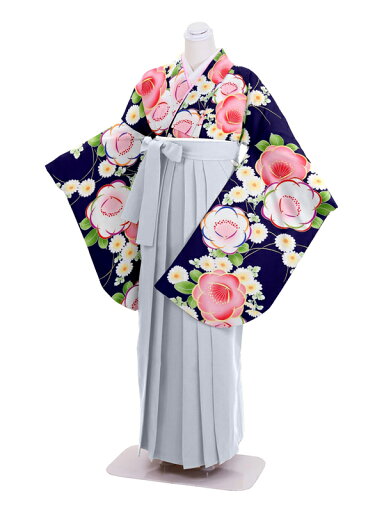 【レンタル】卒業式袴レンタル 紺梅×グレー 【レンタル】卒業式袴レンタル 紺梅×グレー
