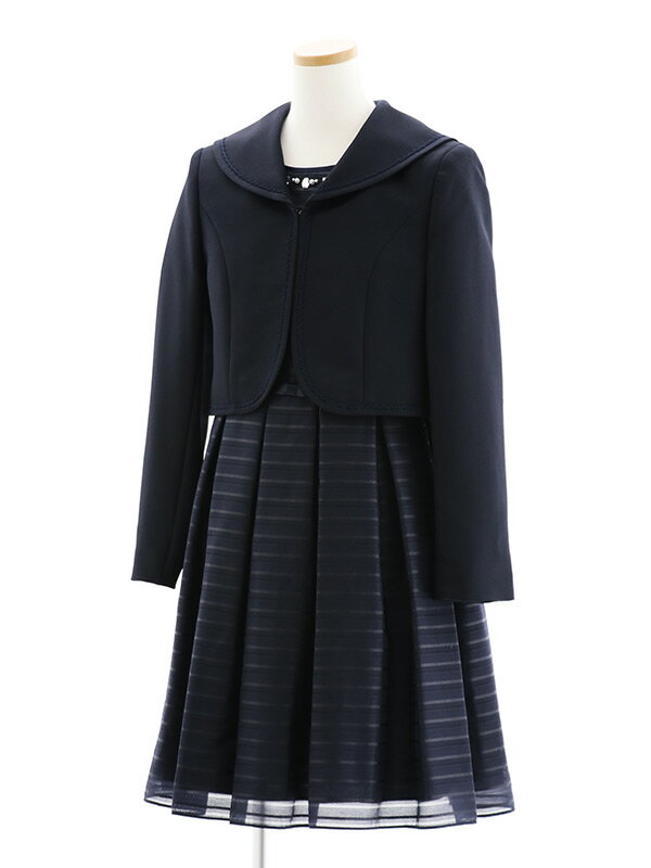 【レンタル】女児フォーマルスーツ ELLEネイビーアンサンブル 0129 150cm 160cm 165cm 【靴セット】 【..