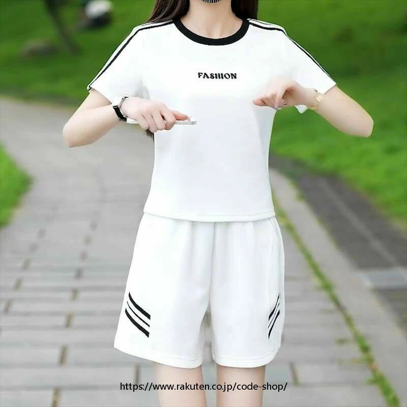 セットアップ 2点セット 上下セット カットソー Tシャツ 半袖 クルーネック プルオーバー ショート丈 ショートパンツ ウエストゴム ポケット 可愛い かわいい 大人可愛い きれいめ シンプル おしゃれ かっこいい カジュアル こなれ感 個性的 主役級 存在感 抜け感