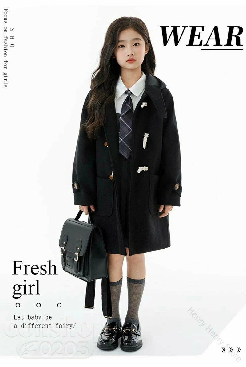 Rakuten - キッズ ダッフルコート 冬コート 子供コート 中綿入り 防寒 女の子コート 子ども服 ジュニア 男女兼用 アウター 幼稚園 小学生 中学生 大学生 大人 通学 通園 入学式 体型カバー 大きいサイズ こども服 防寒対策に最適
