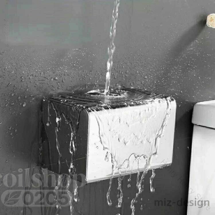 ペーパーホルダー 壁掛け 取り付け簡単 天板付き 防水仕様 ロールペーパー ペーパータオルボックス ステンレス製 ティッシュボックス おしゃれで耐久性抜群収納 [3]