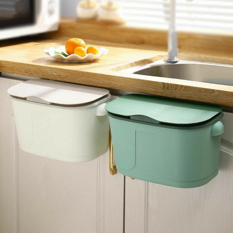 Dustbins - ゴミ箱 壁掛けゴミ箱 吊り下げゴミ箱 ダストボックス 大口径 ぶら下げごみ箱 キッチン調理台/シンクの扉に掛ける キッチン/寝室/オフィス/車内に適用 高耐荷重 多機能ごみ箱