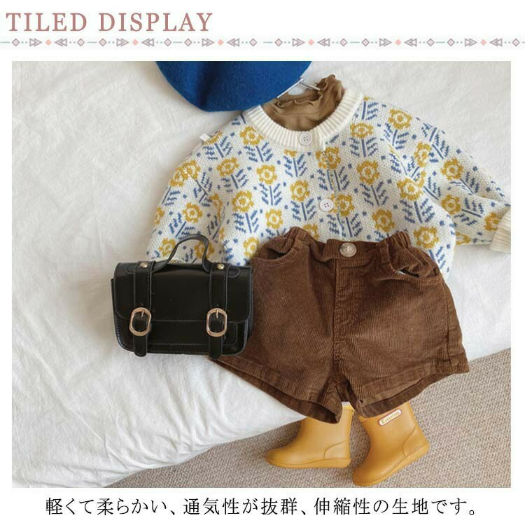 ベビー服 キッズ カーディガン 春 セーター ニット 花柄 110 女の子 100 おしゃれ ...