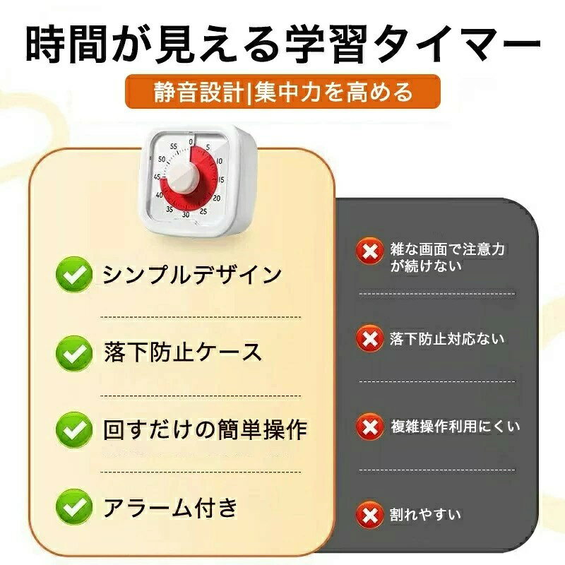 学習タイマー 子供 勉強 タイマー キッズ 時間管理 ゲーム カウント 料理 キッチン...